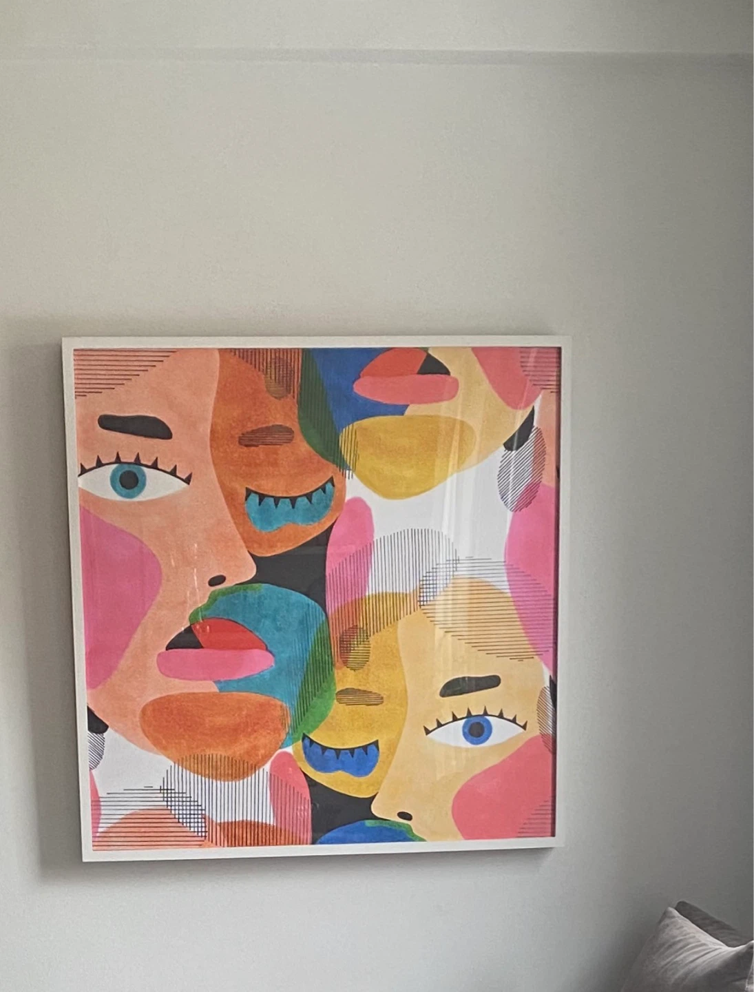 Colorful Abstract Faces Framed Art Print - photo 2