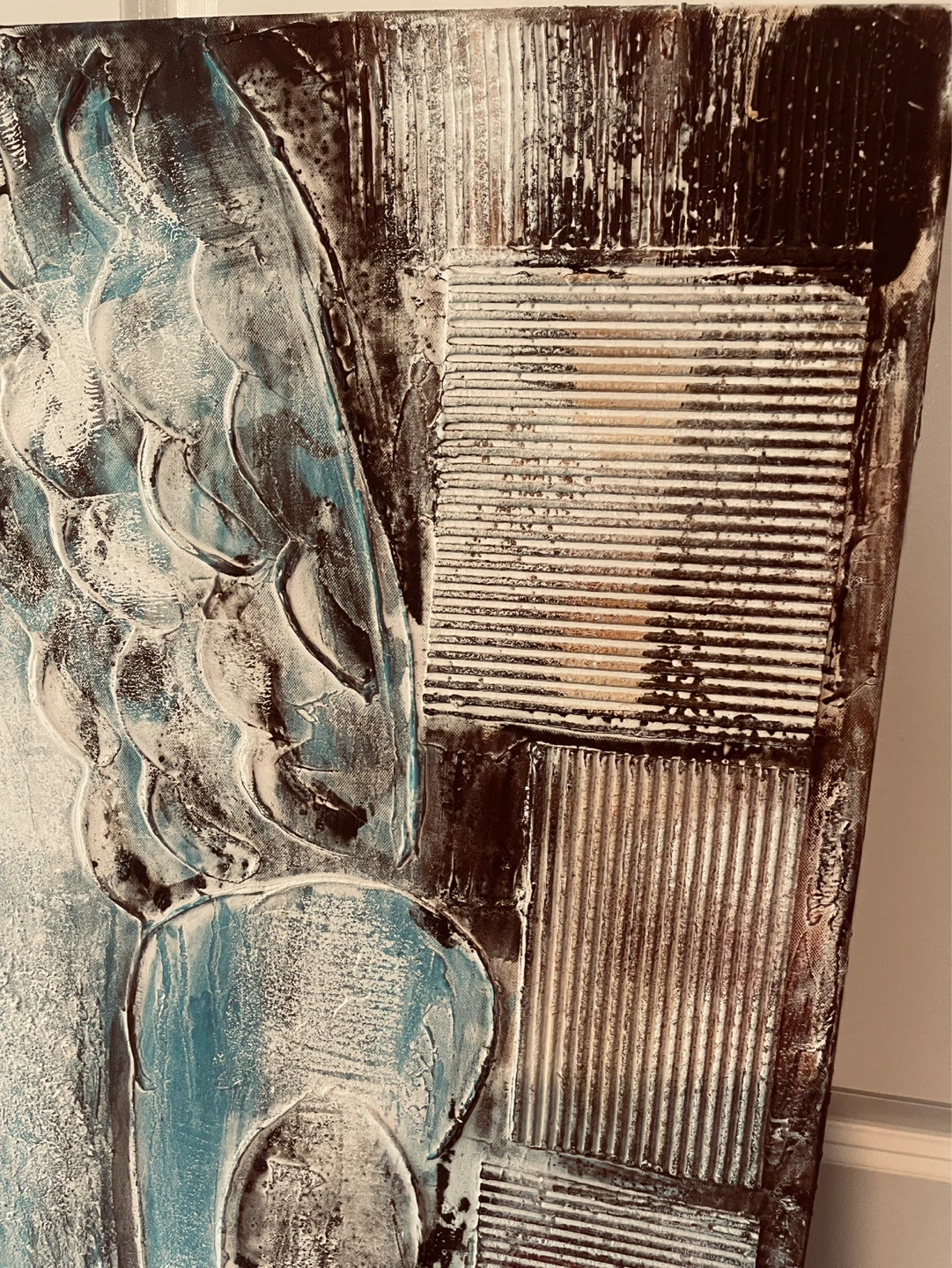 Textured Buddha Face Wall Art Painting - photo 2