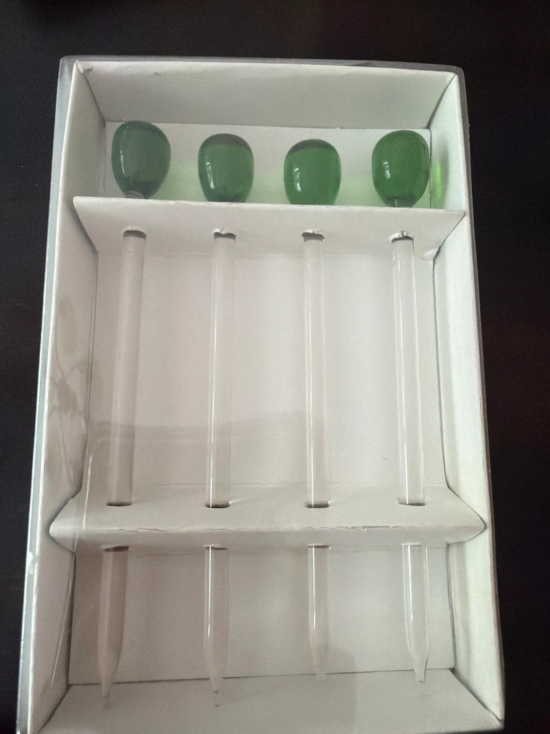 Glass Olive Drink Stirrers