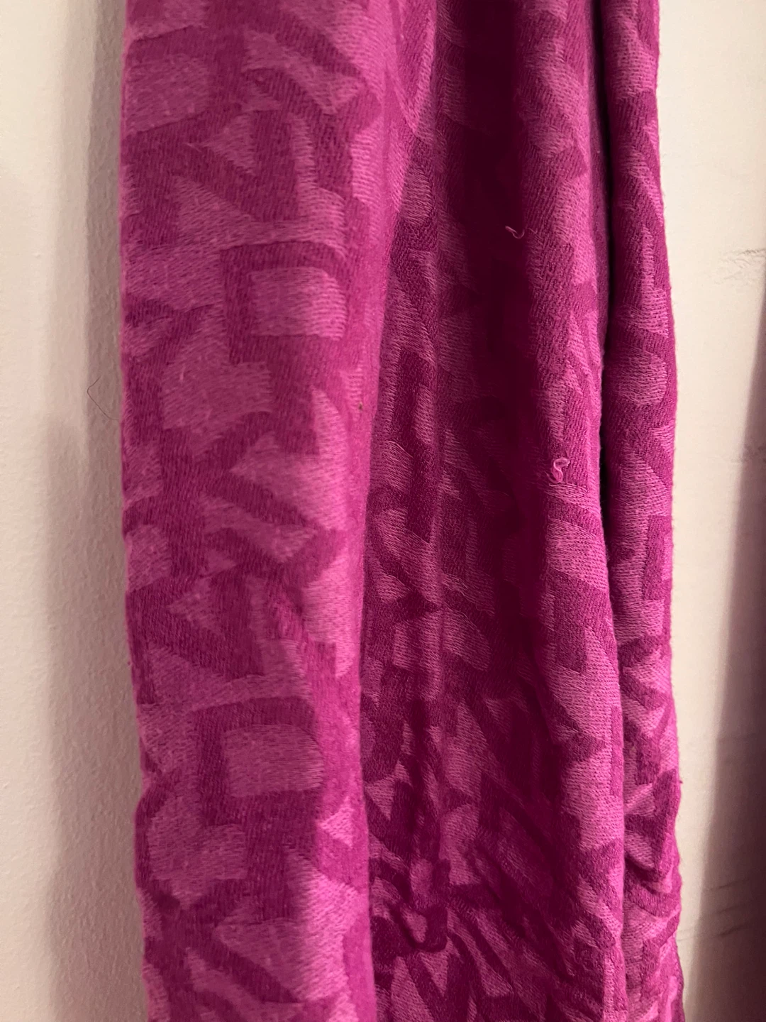 DKNY Pink Logo Cotton Scarf