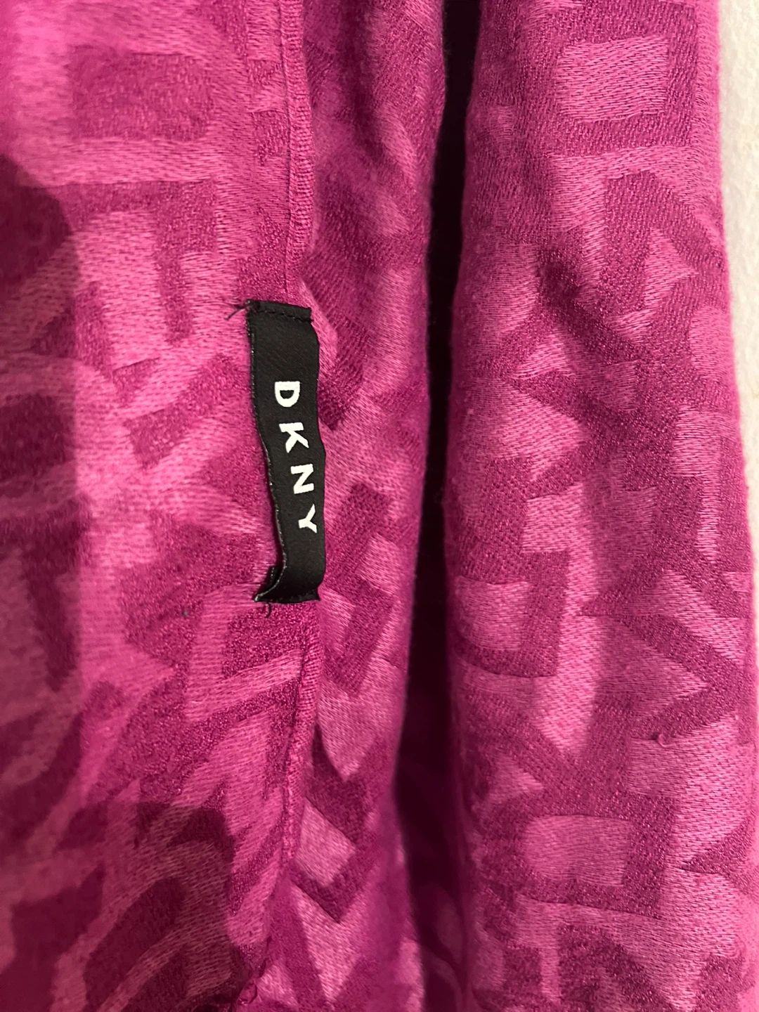 DKNY Pink Logo Cotton Scarf - photo 3