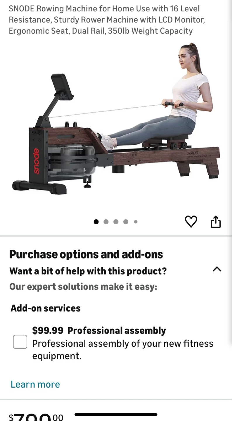 SNODE Rowing Machine with LCD Monitor