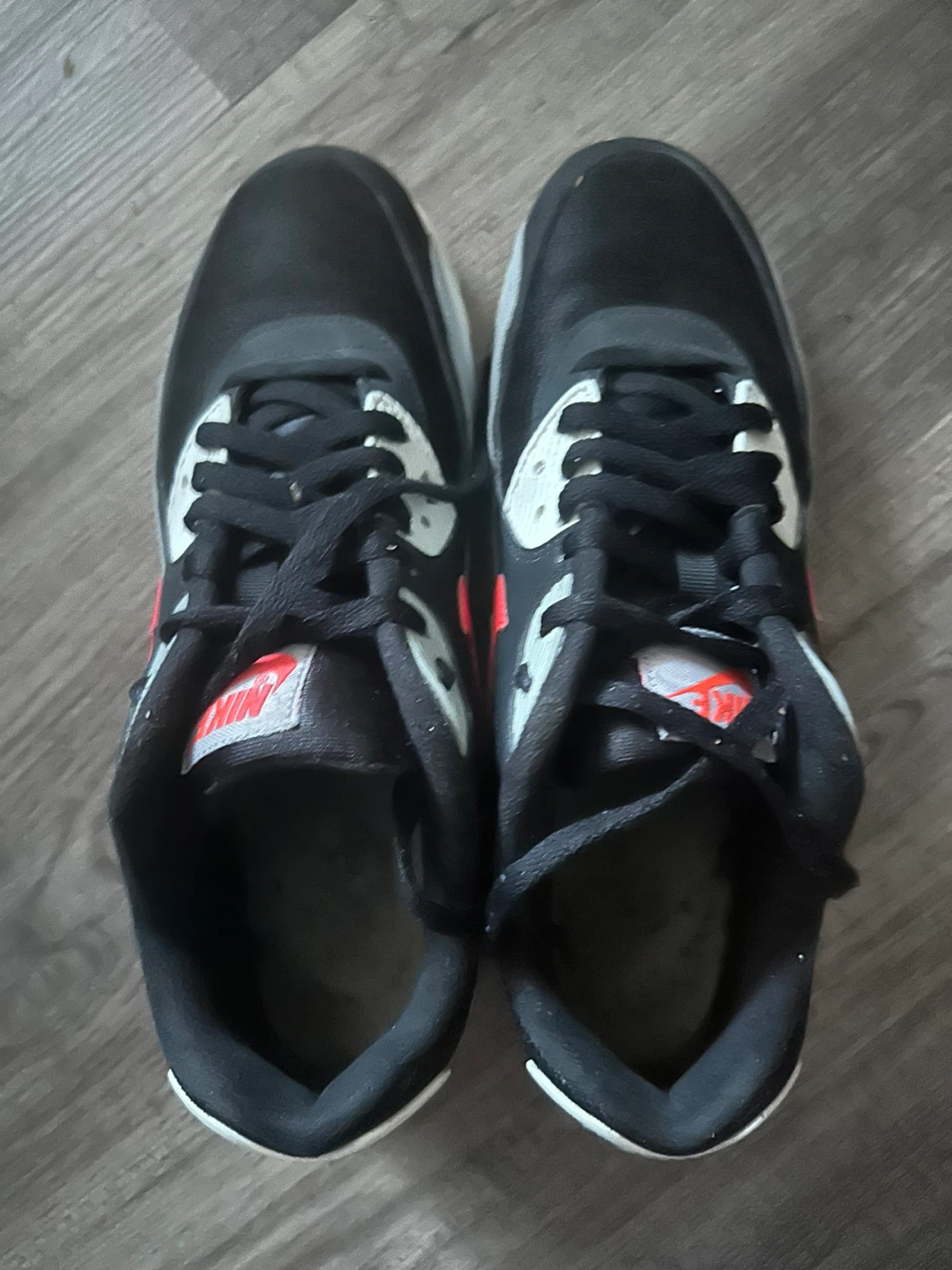 Nike Air Max 90 Black Red Grey Men's Athletic Shoes - photo 5