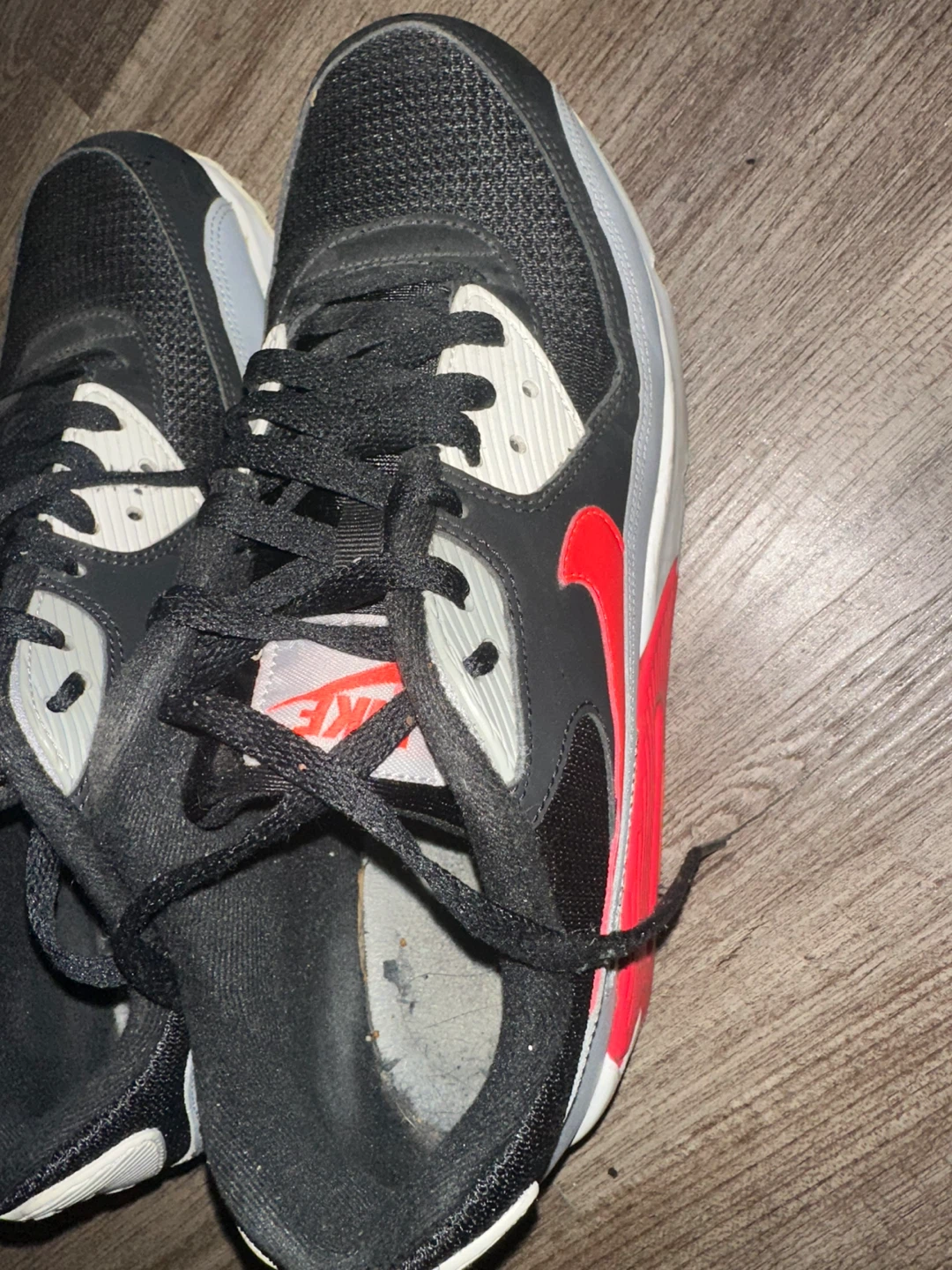 Nike Air Max 90 Black Red Grey Men's Athletic Shoes - photo 4
