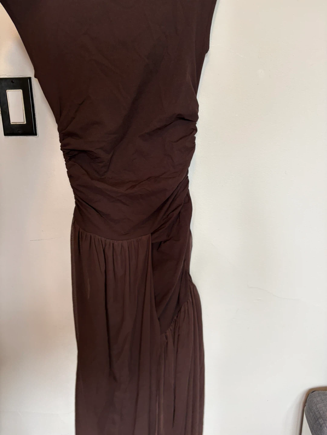 Zara Brown Ruched Maxi Dress Size S NWT - photo 4