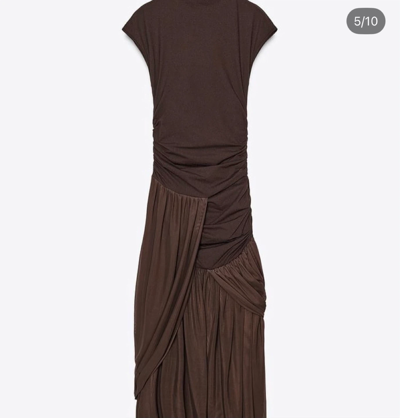 Zara Brown Ruched Maxi Dress Size S NWT - photo 3