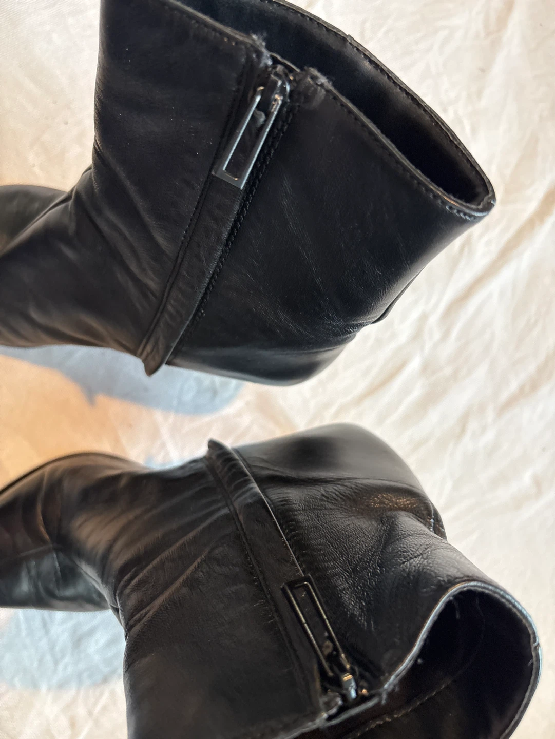 ZARA Black Leather Heeled Ankle Boots - Size 37 - photo 4