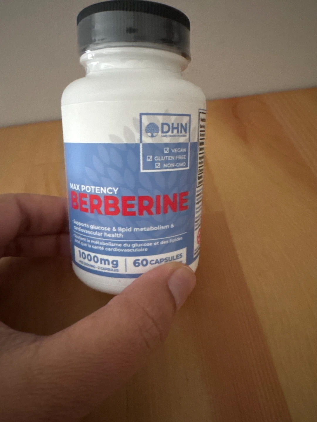 DHN Max Potency Berberine 1000mg Capsules - 60 Count