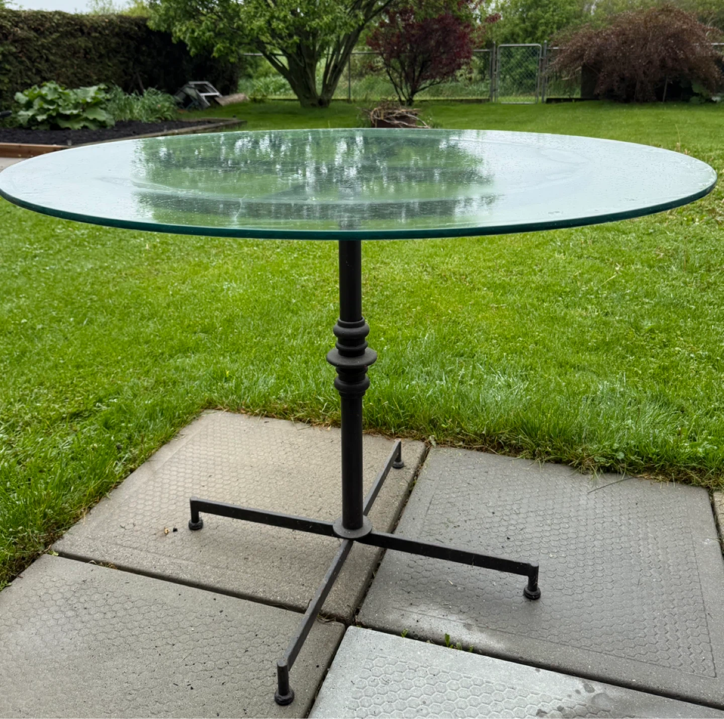 Glass Top Bistro Table with Metal Base - photo 2