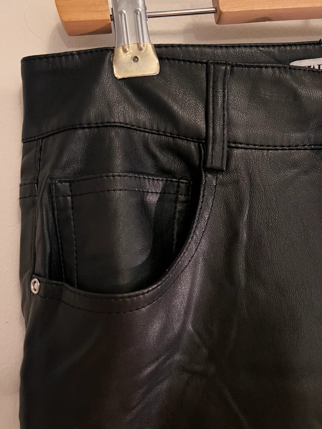 Zara Black Faux Leather Pants - 36