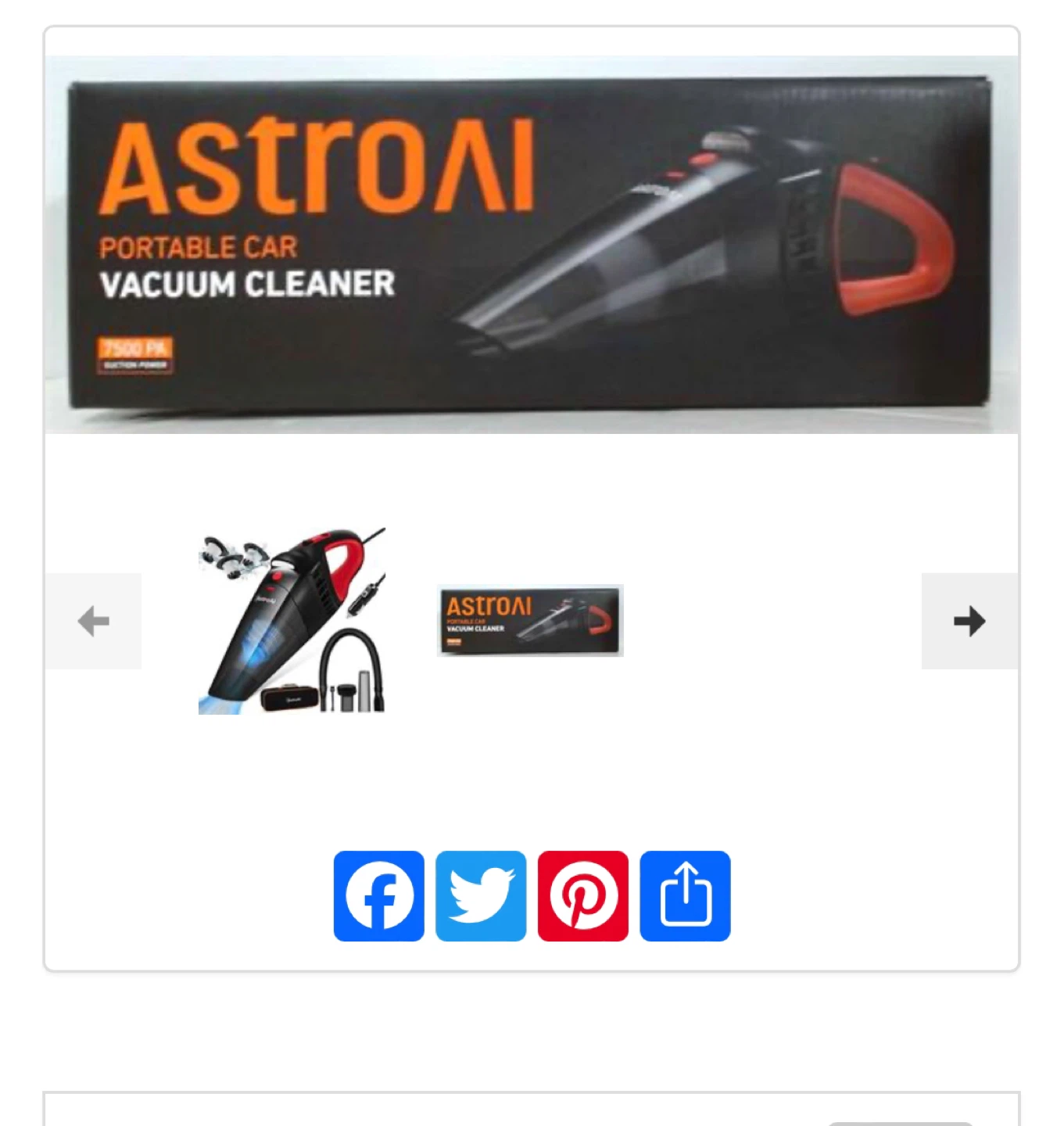 Portable Car Vacuum with cord and lefd light - photo 2