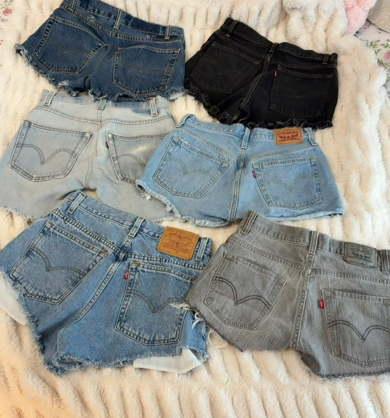 Lot of 6 Levi's Denim Jean Shorts