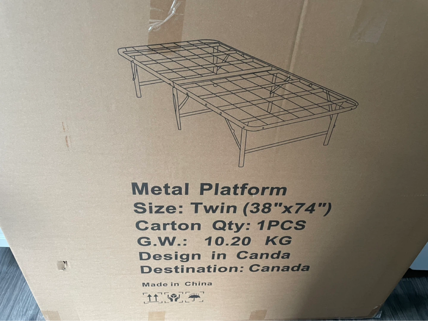 Metal Platform Bed Frame - Twin Size (38"x74") - photo 2