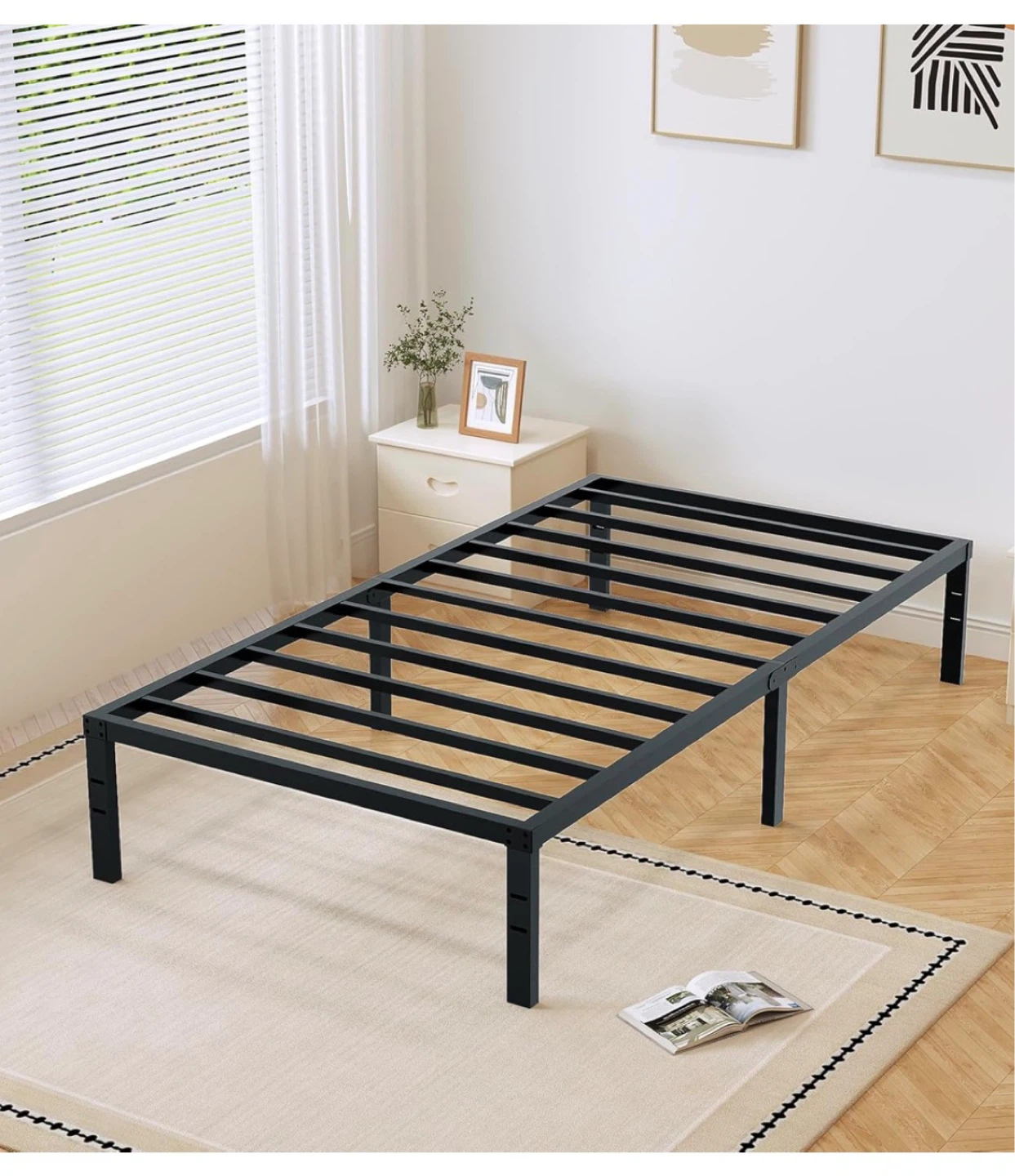 Metal Platform Bed Frame - Twin Size (38"x74")