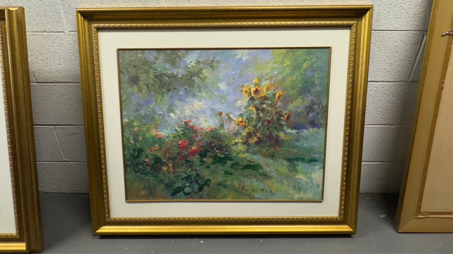 Claire Ruby "Behind the Sunflower" Impressionist Painting