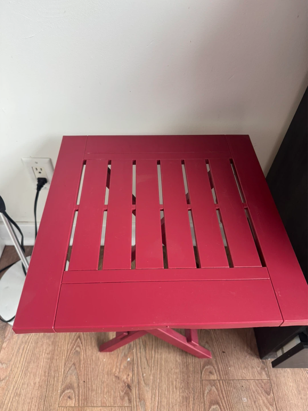 Adjustable Floor Lamp and Red Outdoor Side Table - photo 2