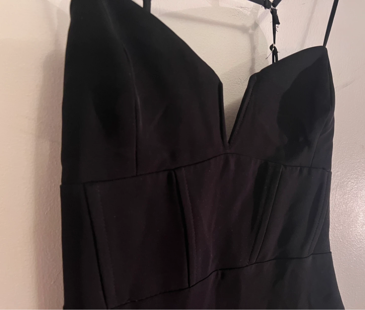 Black Zara Spaghetti Strap V-Neck Maxi Dress with Slit