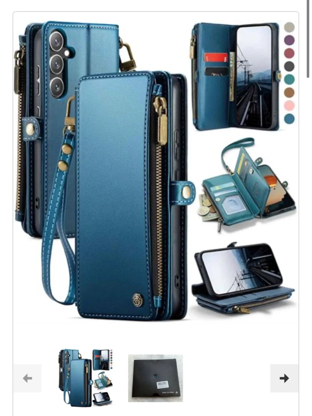 Blue Leather Wallet Phone Case for Samsung Galaxy S23 Ultra