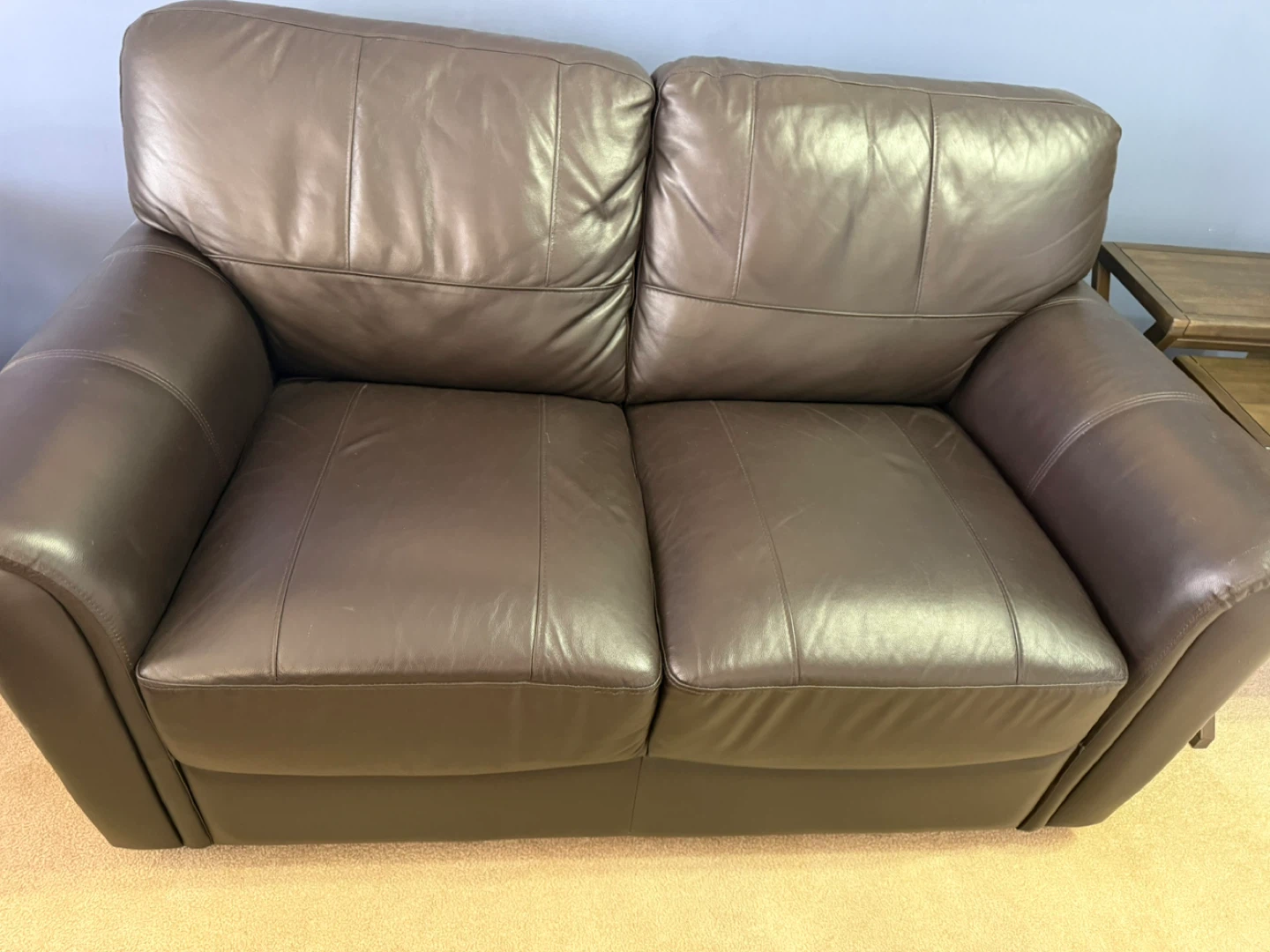 Brown Leather Sofa & Loveseat