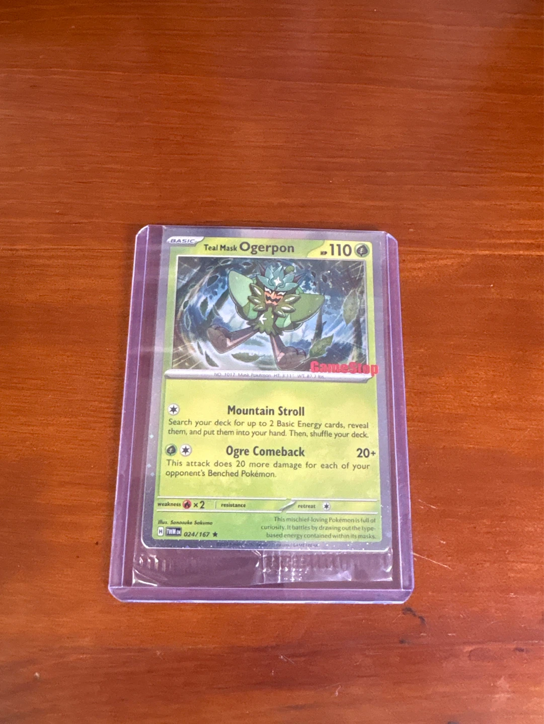GameStop Stamped teal mask ogerpon Pokémon card