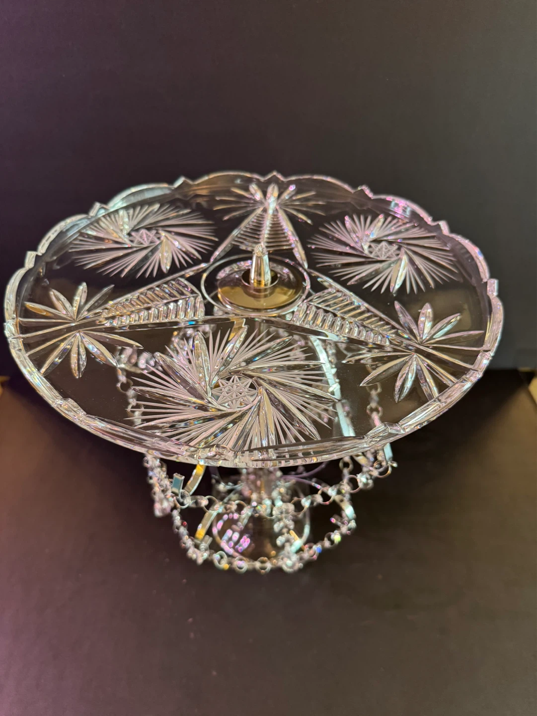 Crystal Cake Stand with Beaded Accents - photo 2