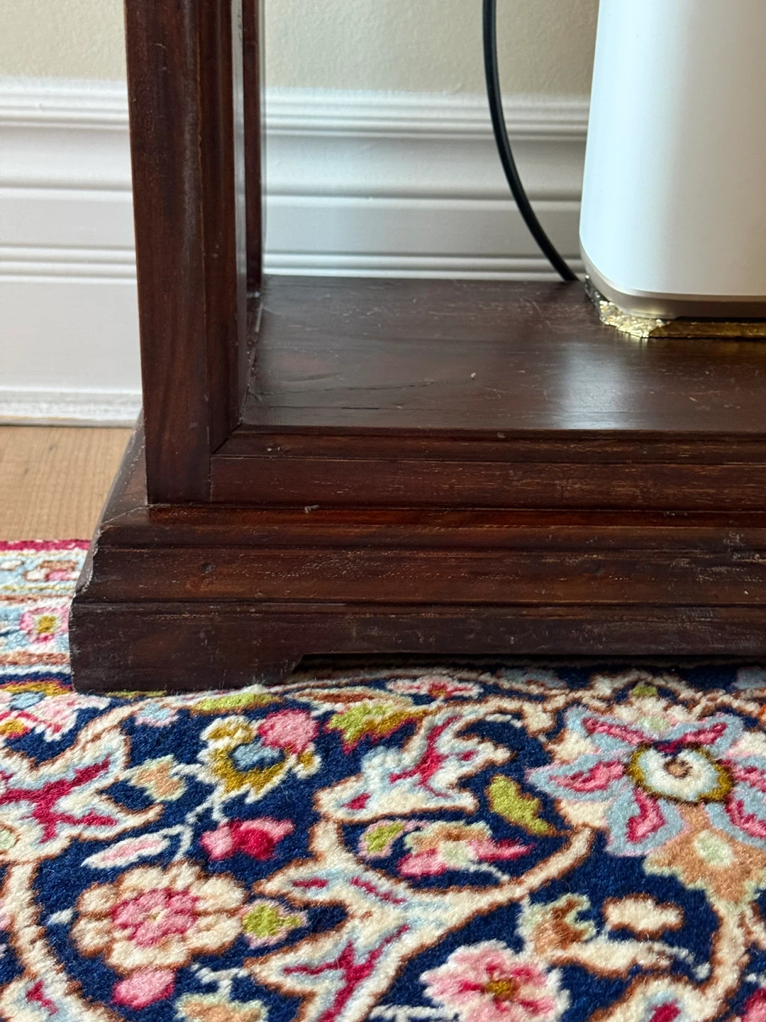 Solid Wood Vintage Side Table Pedestal Stand With Drawer - photo 5