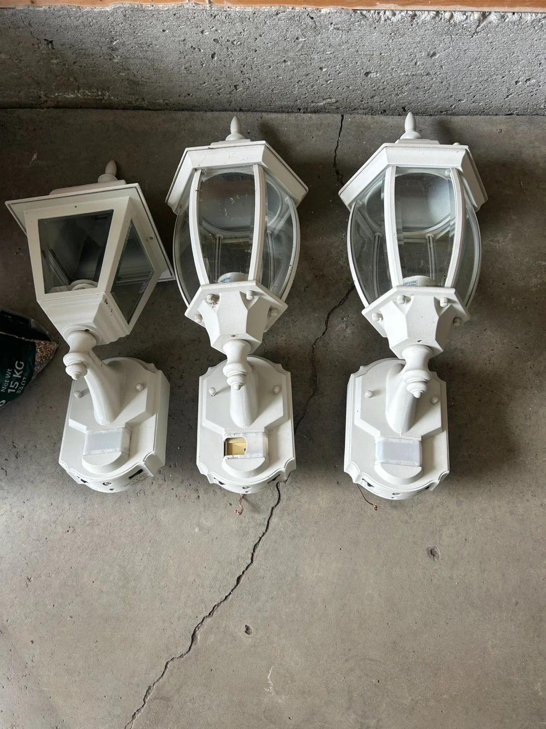 Set of 3 White Outdoor Wall Mount Porch Lights - photo 2