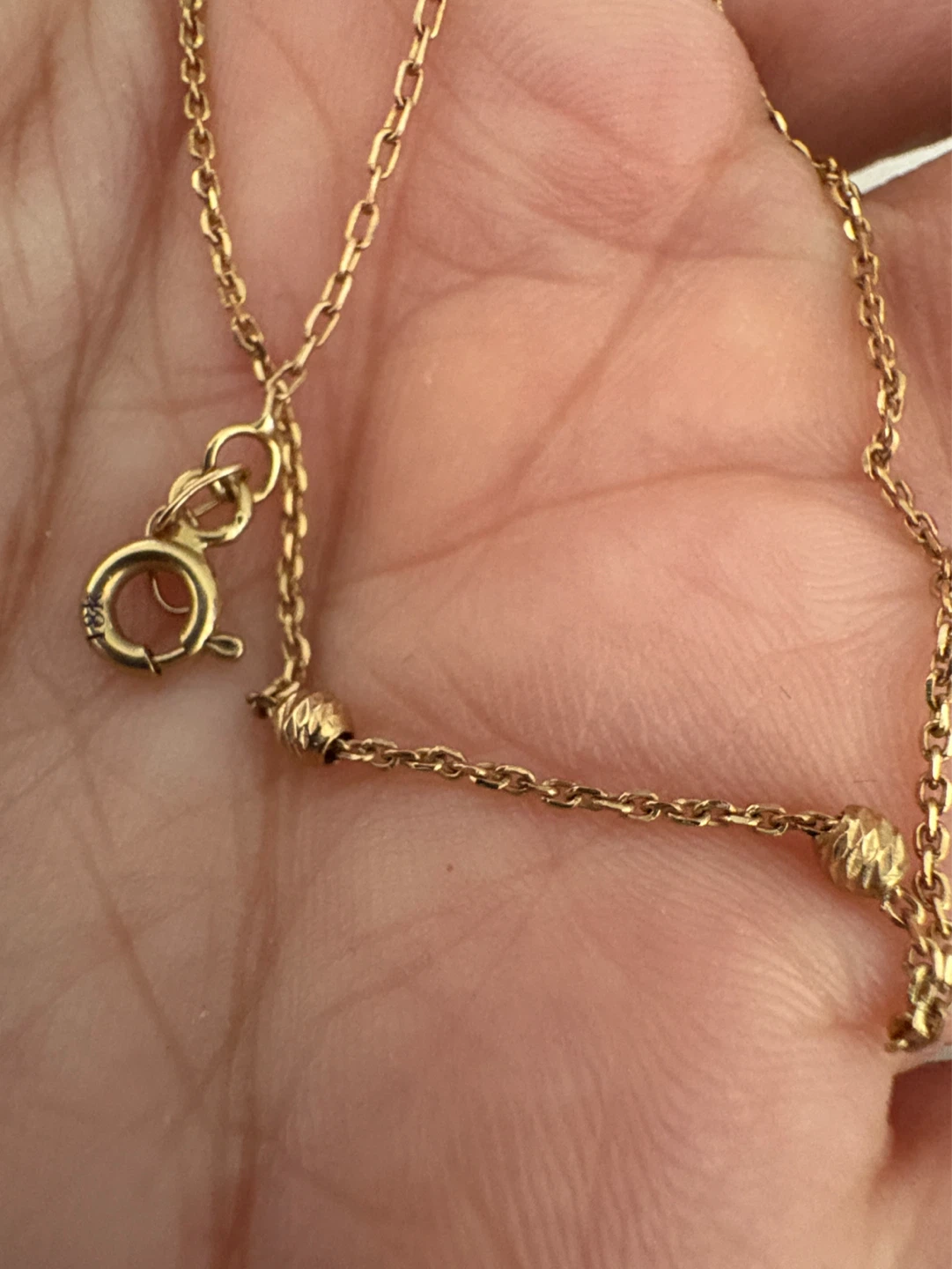 18k real gold Necklace with Ball Pendants