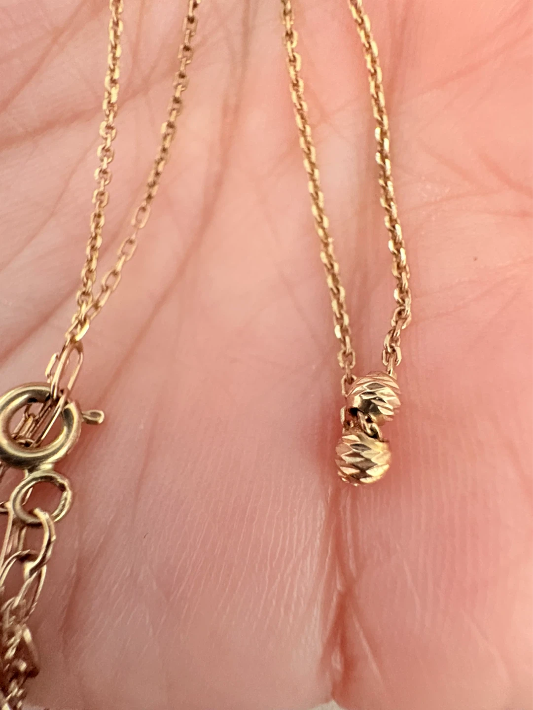 18k real gold Necklace with Ball Pendants - photo 3