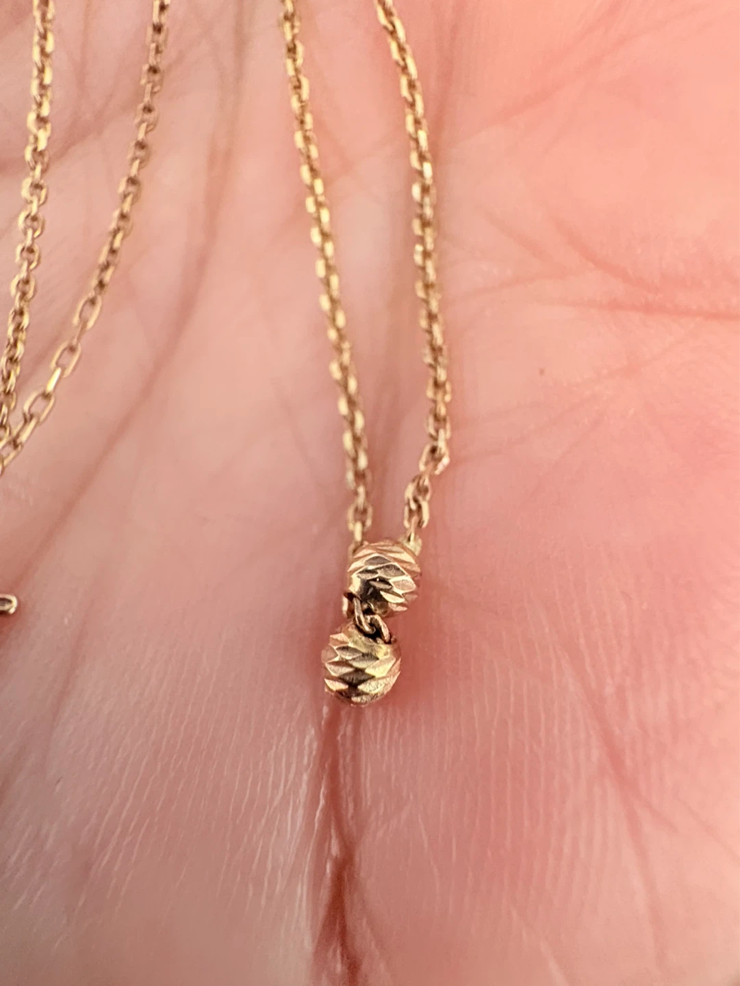 18k real gold Necklace with Ball Pendants - photo 2