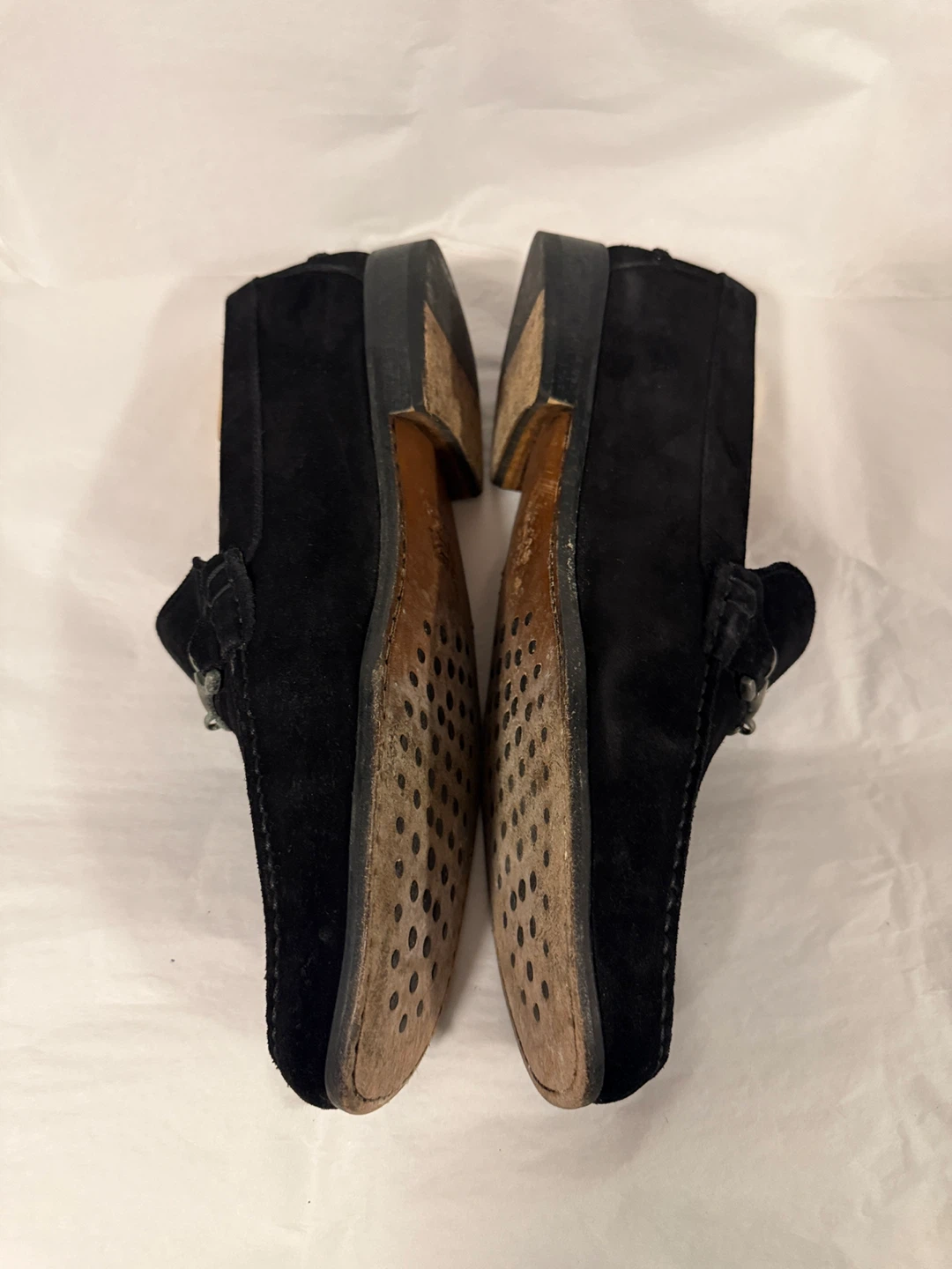 Brook Brothers Black Suede Loafers with Silver Bit Detail - photo 4