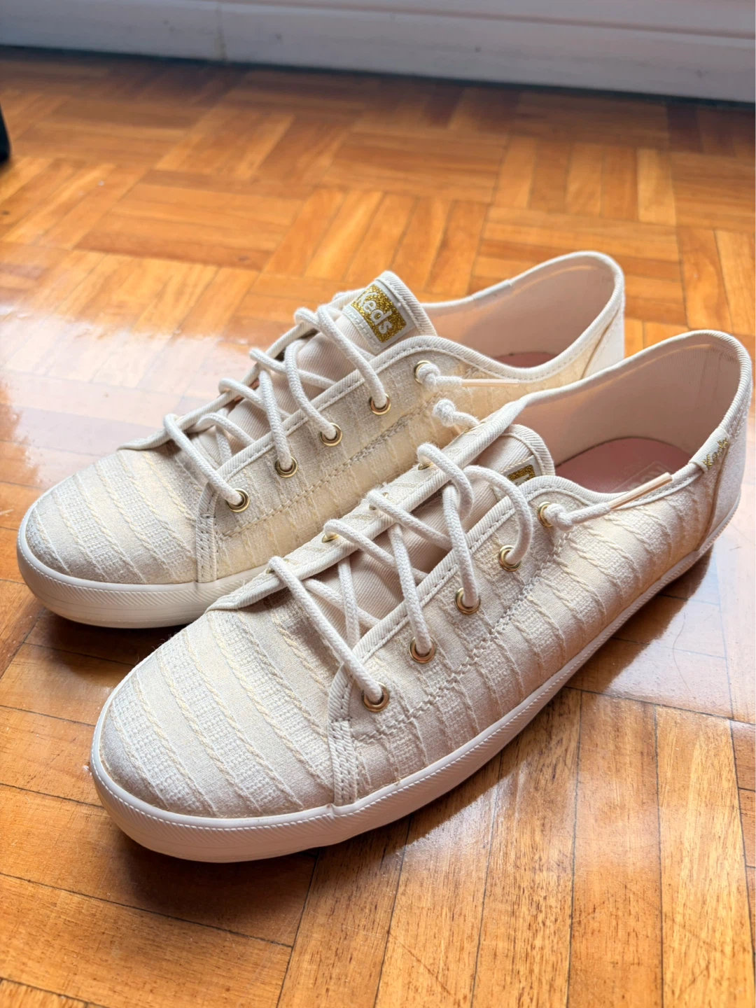 Keds Kickstart Ivory EYLT Girls Shoes - Size 6 M