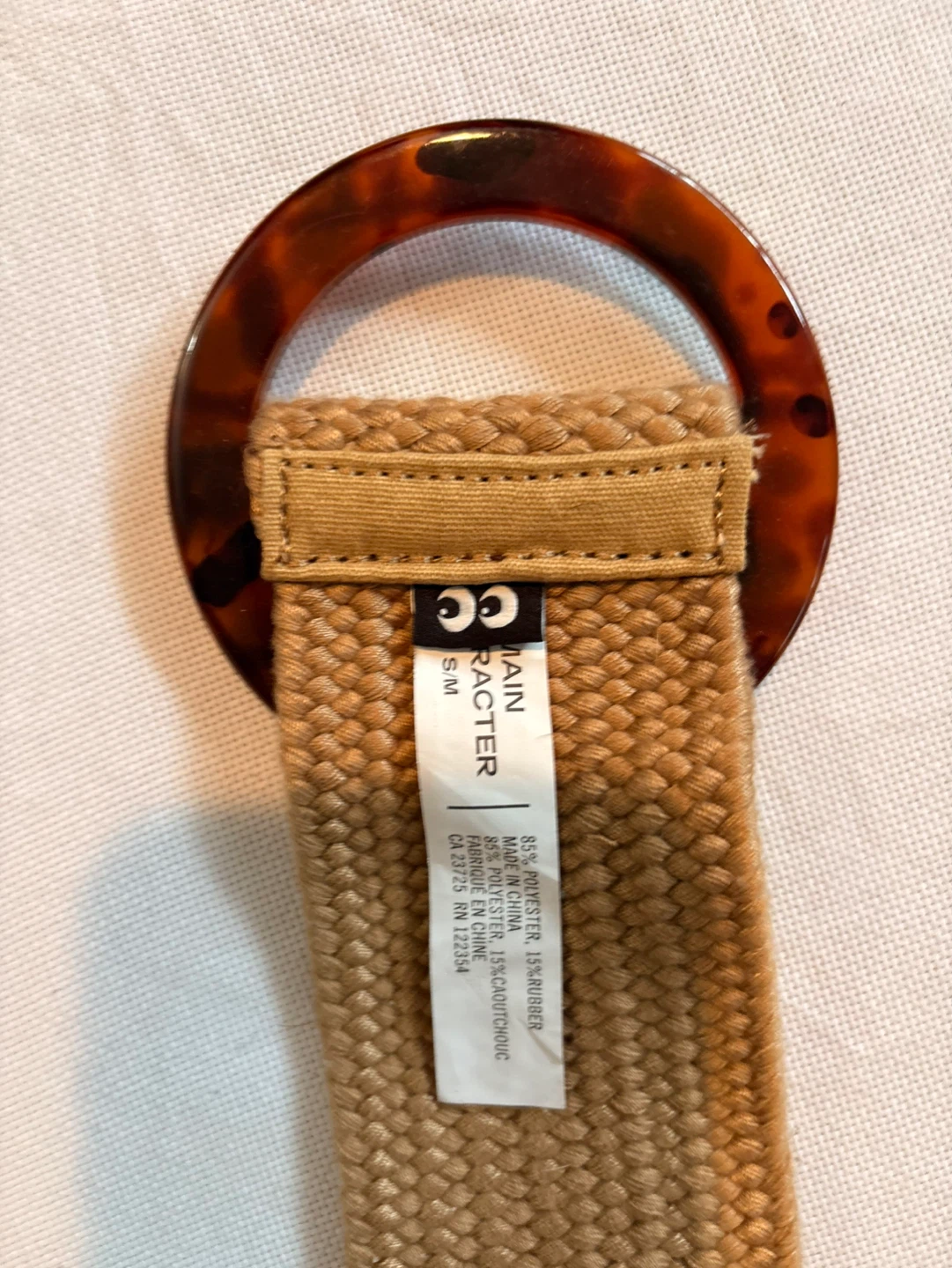 Main Character Woven Belt with Tortoiseshell Buckle - Size S/M - photo 3