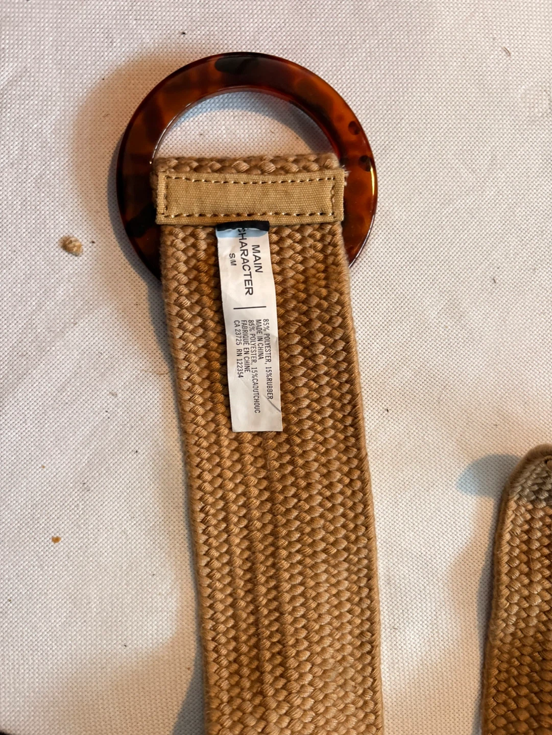 Main Character Woven Belt with Tortoiseshell Buckle - Size S/M - photo 2