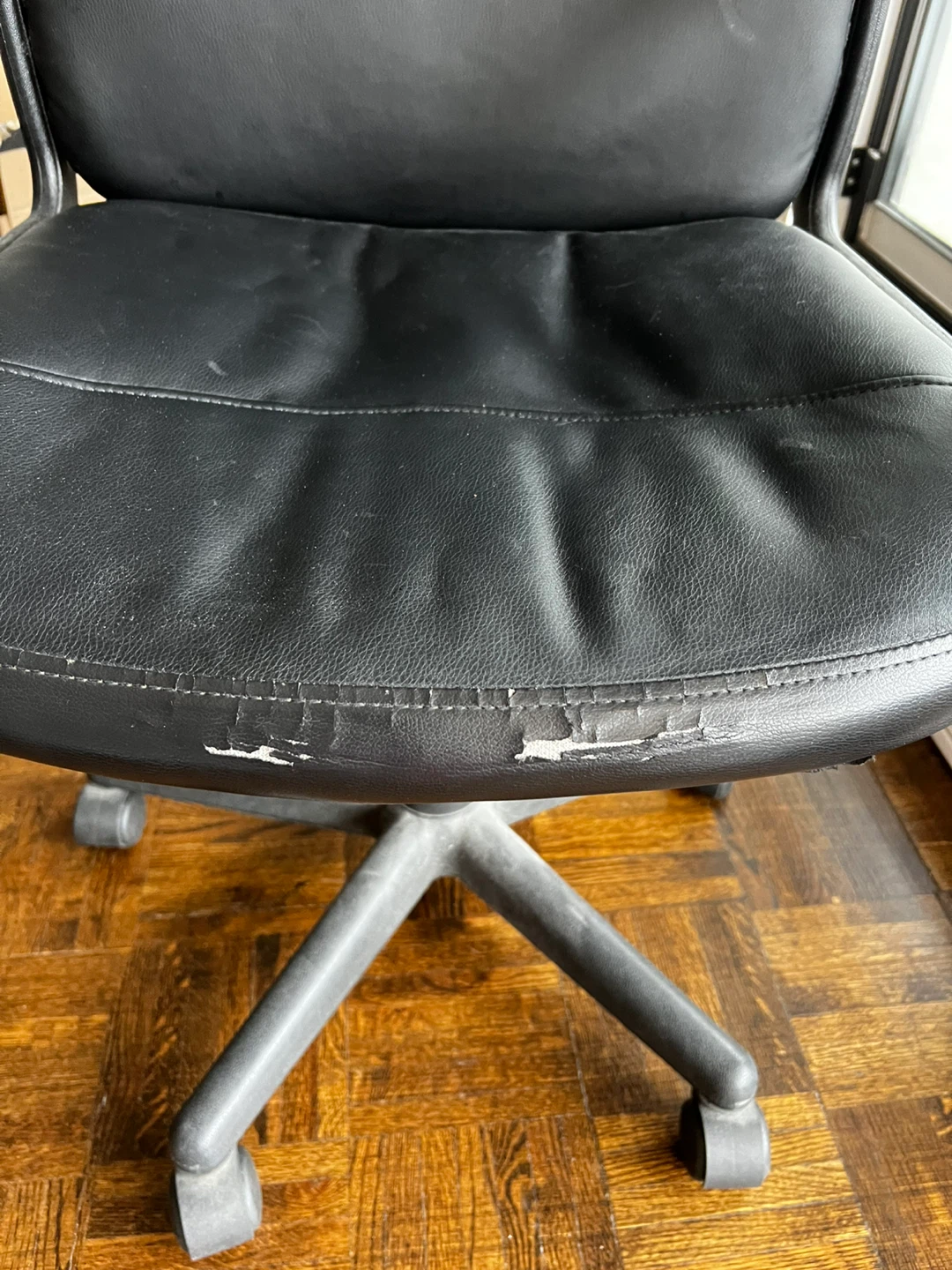 Black Faux Leather Office Chair - photo 2