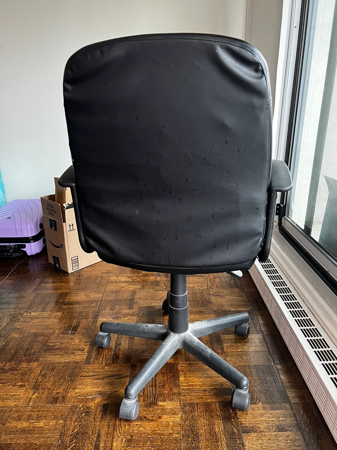 Black Faux Leather Office Chair - photo 3
