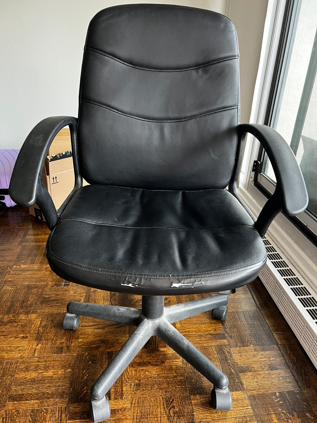 Black Faux Leather Office Chair