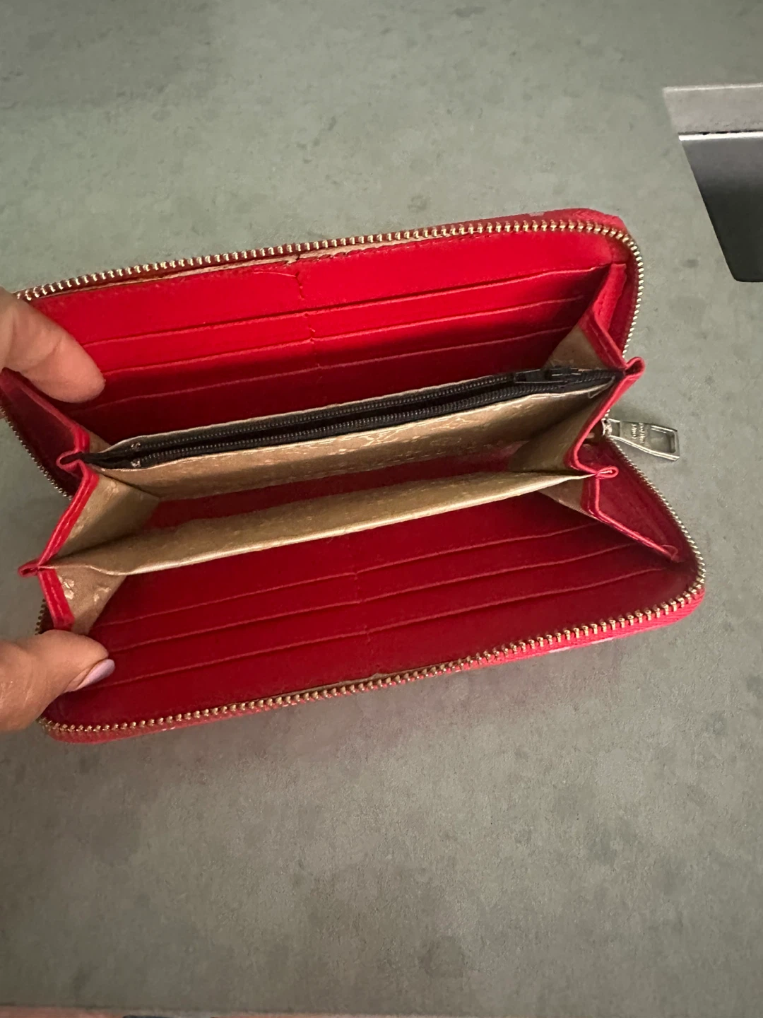 Red Monogram Zipped Wallet - photo 5