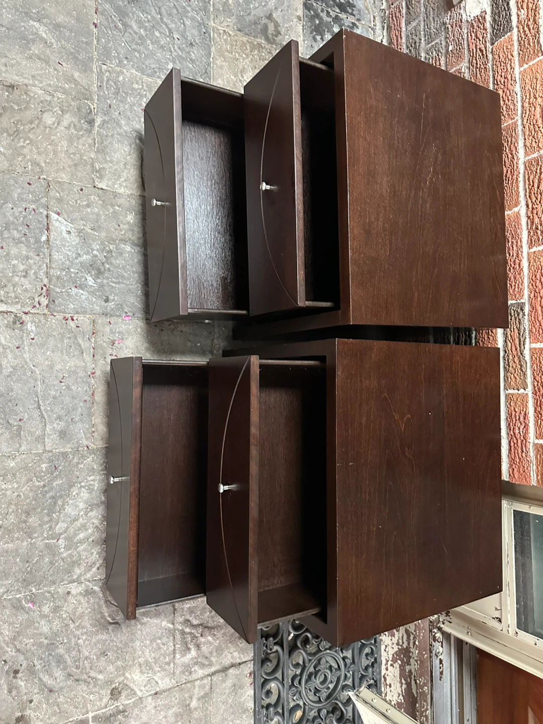 Set of 2 Dark Brown Nightstands - photo 3