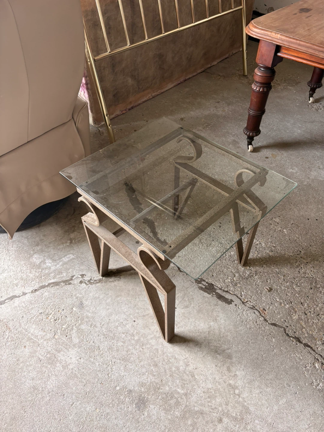 Glass and Metal Coffee Table - photo 2