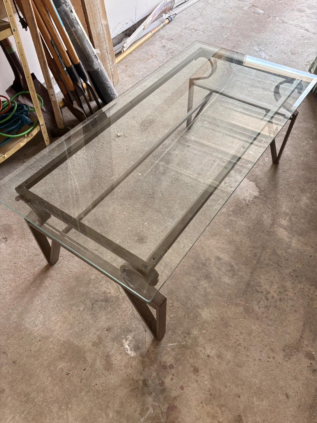 Glass and Metal Coffee Table