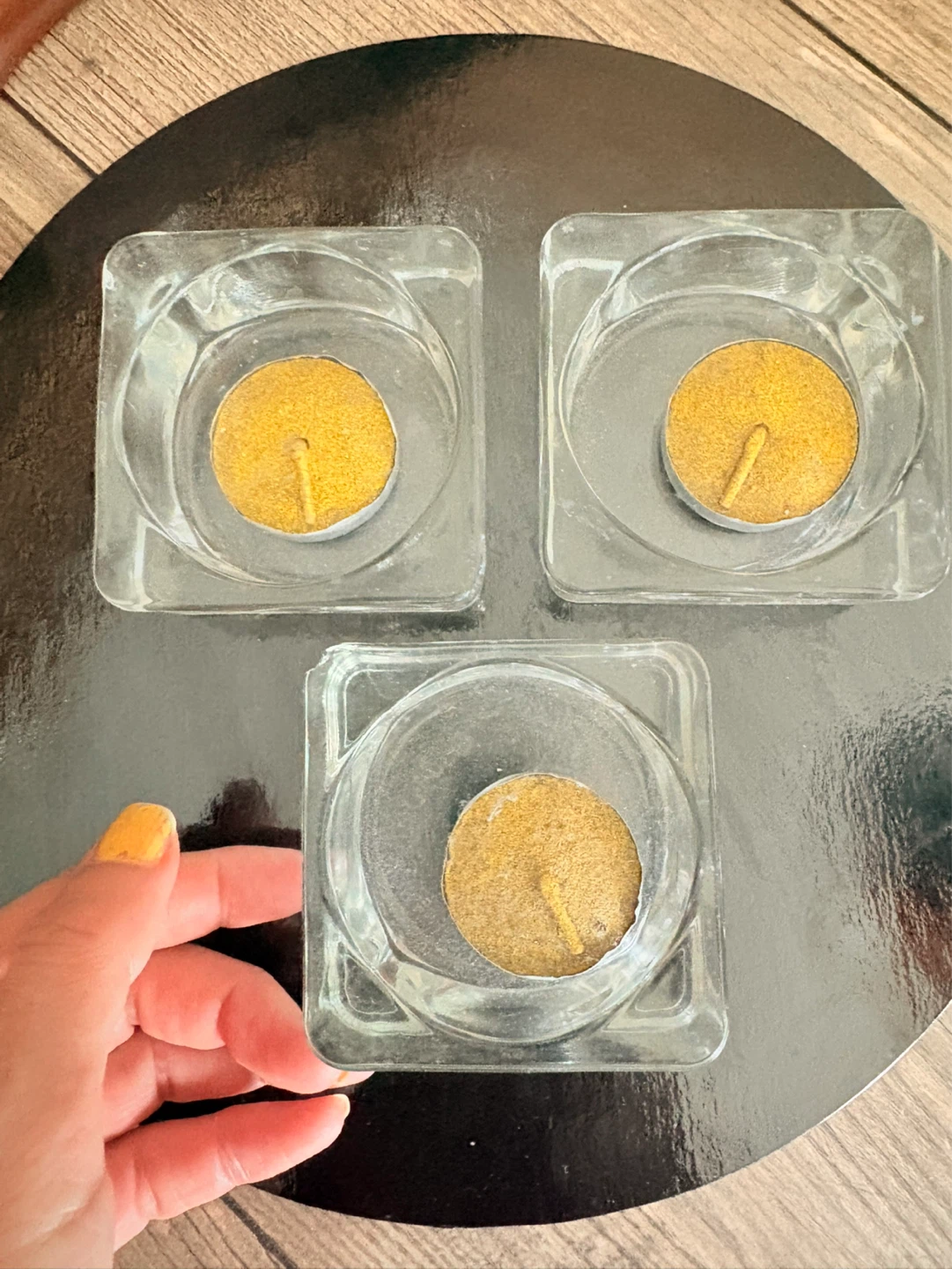 Set of 3 Glass Tealight Holders