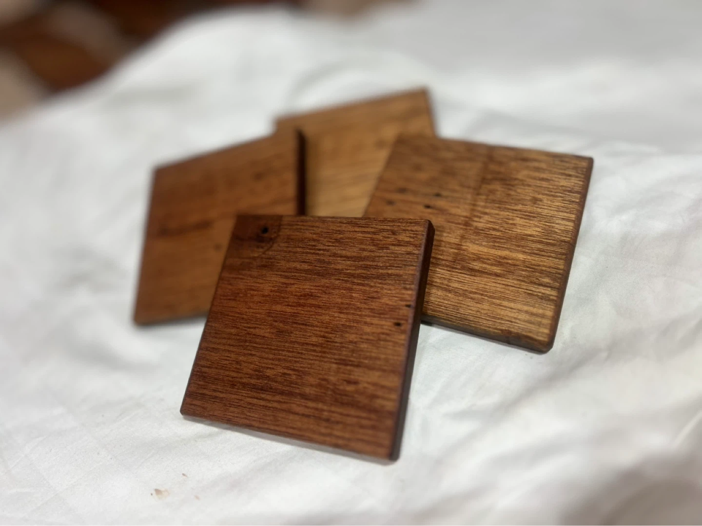Wooden Mahogany Coasters Set of 4 - photo 2