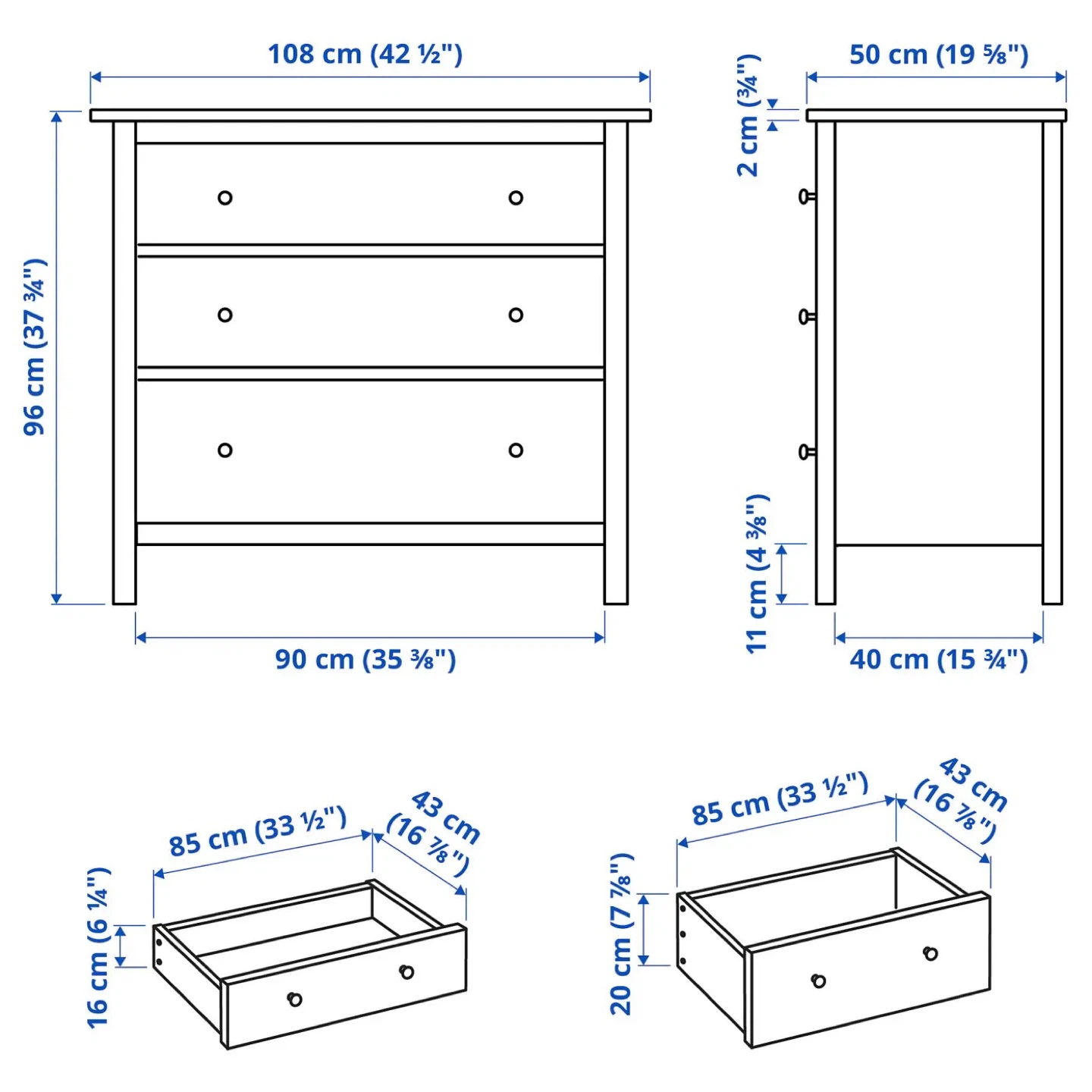 Ikea hemnes dresser & bedside table - photo 5