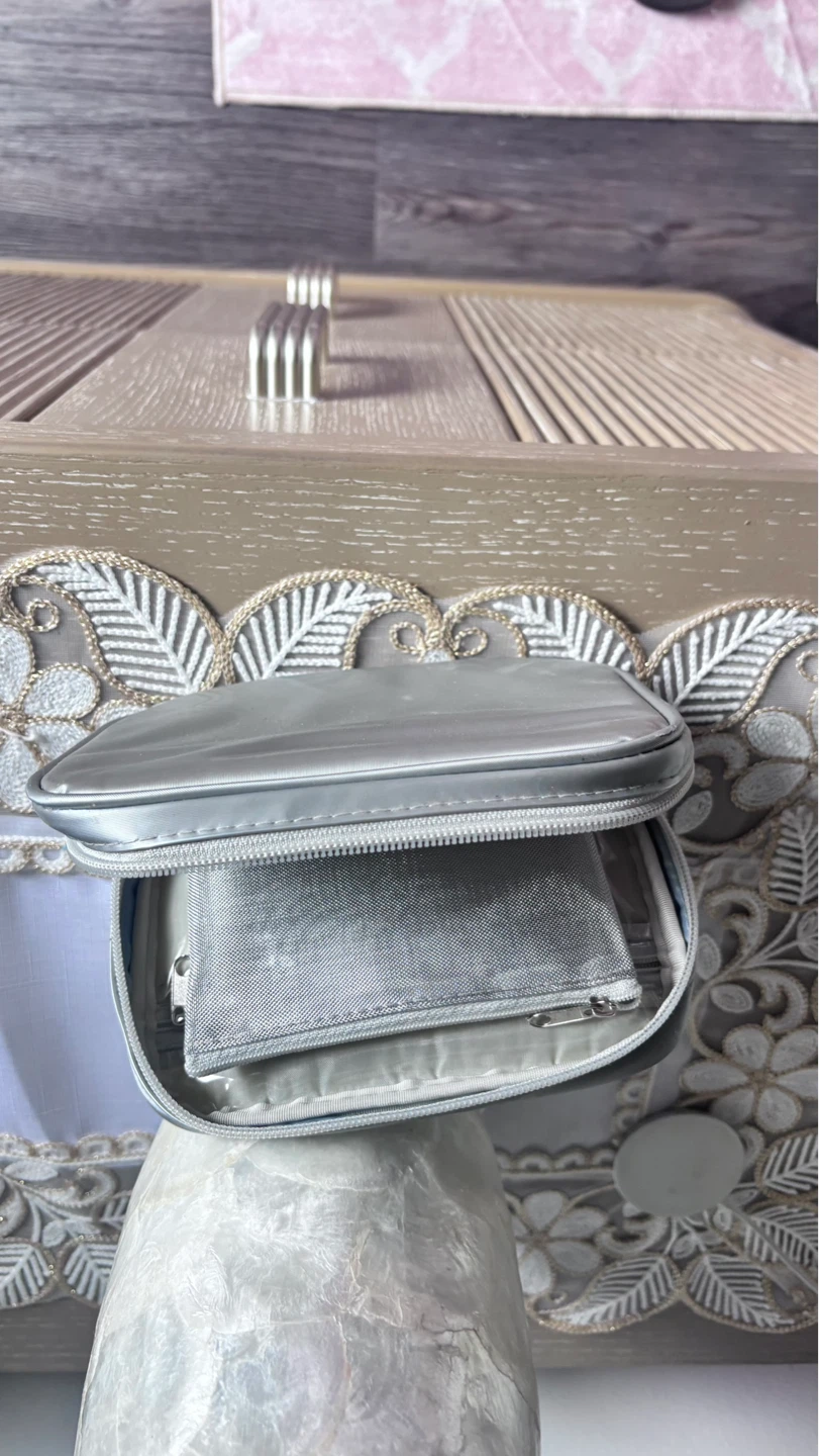 Silver Travel Cosmetic Bag Organizer - photo 3