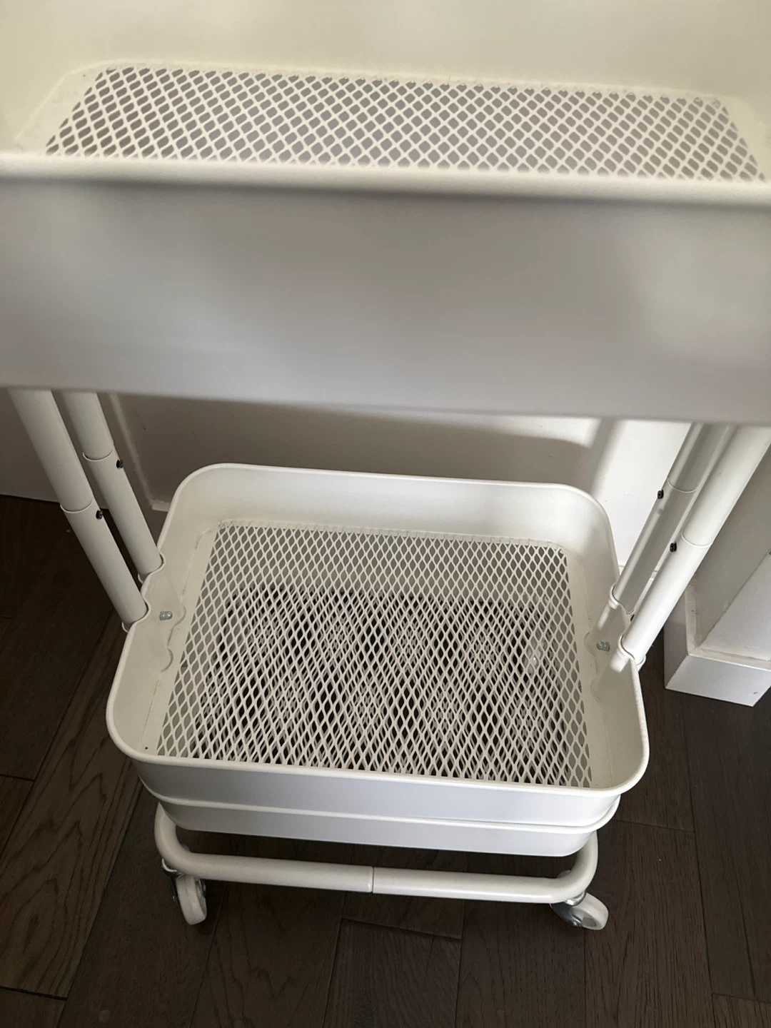 IKEA White 3-Tier Rolling Utility Cart - photo 2