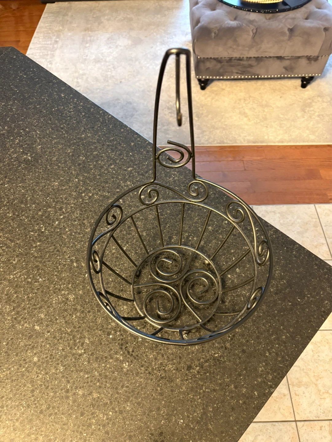Decorative Metal Fruit Basket with Handle - photo 2