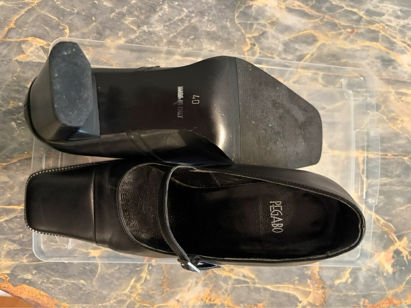 Pegabo Black Mary Jane Heels - Size 40