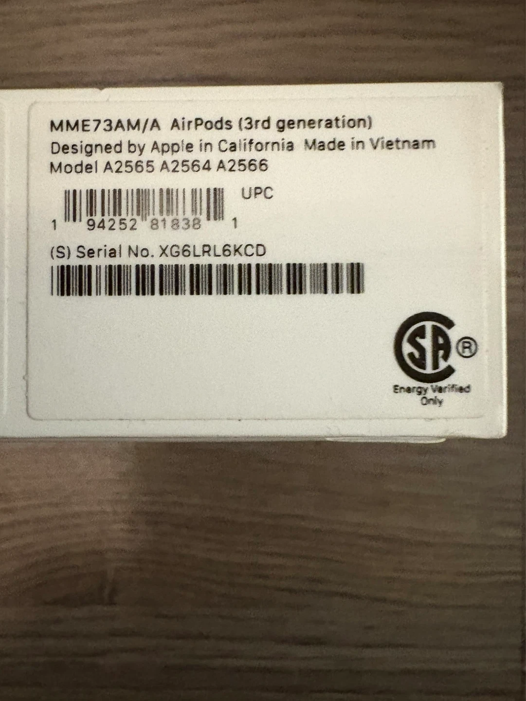 Apple AirPods (3rd generation) MME73AM/A