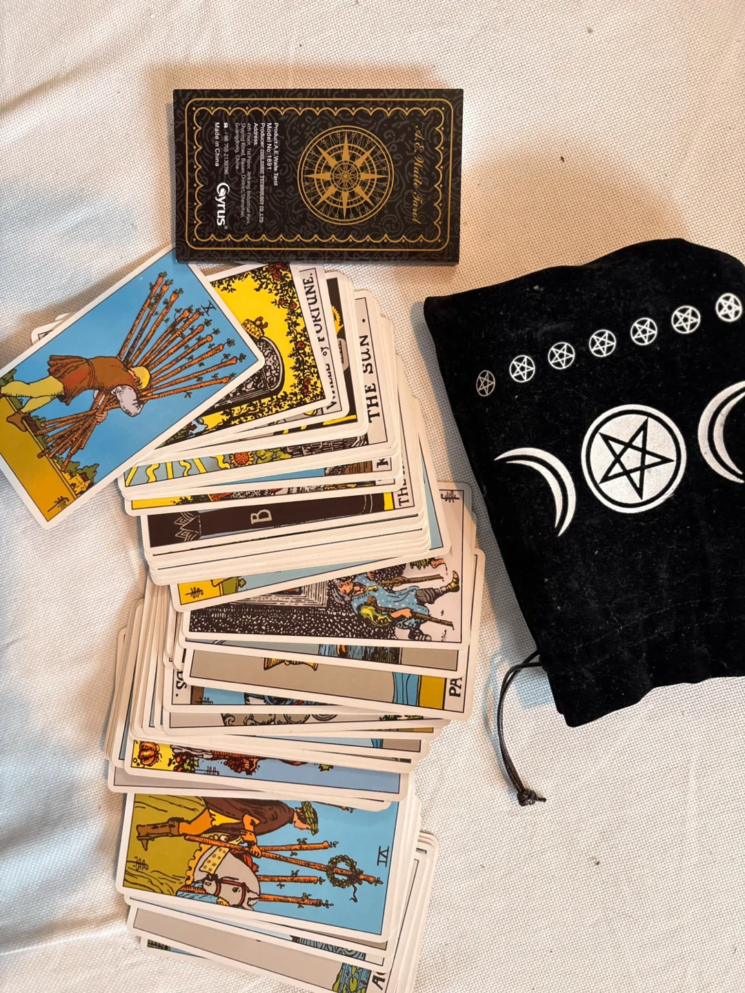 Rider Waite Tarot Deck with Black Pouch